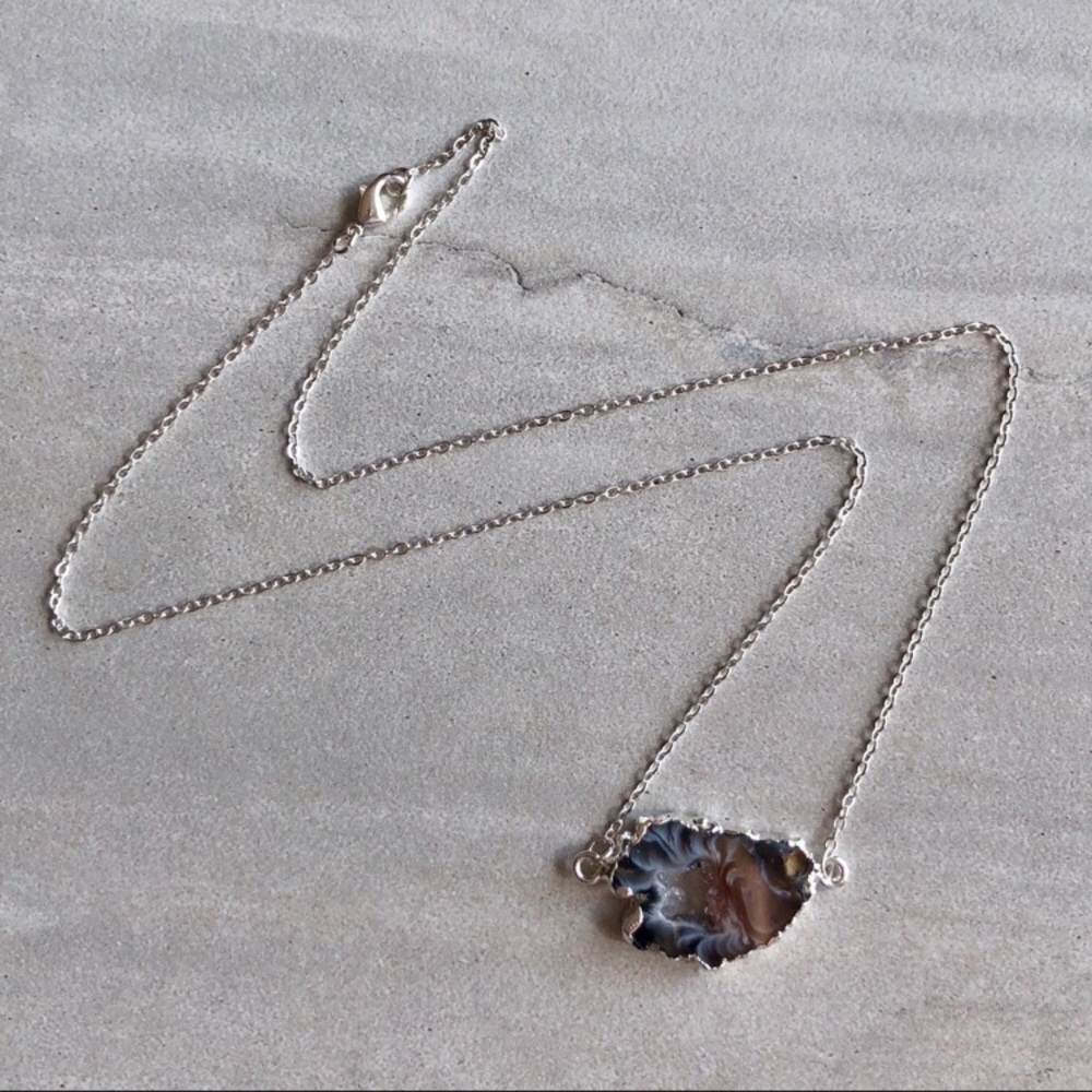 ❗️LAST❗️Silver Druzy Geode Crystal Necklace - Picture 4 of 8